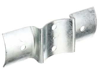 Zaun-Riegelbeschlag, f.Pfosten u.Palisaden Ø100mm, feuerverzinkt, LxB 70x200mm Zaun-Riegelbeschlag, f.Pfosten u.Palisaden Ø100mm, feuerverzinkt, LxB 70x200mm