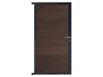 Tor Sichtschutzzaun WPC ipè/anthrazit "ÖLAND"