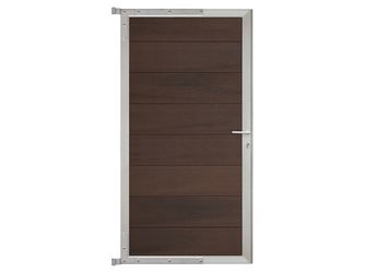 Tor Sichtschutzzaun WPC ipé/silber "ÖLAND"