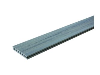Terrassendiele cWPC Hohlkammer Silver Grey einseitig Holzstruktur, einseitig glatt, längsseitige Nut - 23 x 138 mm