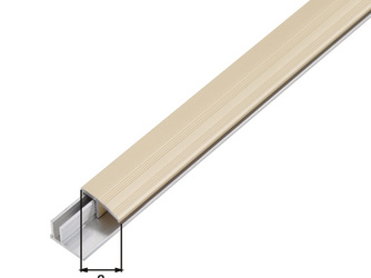 Abschlussprofil Duo, Set f.Beläge6-13mm, Alu sand elox., LxB 1000x22mm Abschlussprofil Duo, Set f.Beläge6-13mm, Alu sand elox., LxB 1000x22mm
