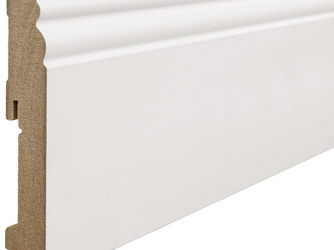 Altdeutsches Profil 18x115mm 2,4m MDF weiß lackiert Altdeutsches Profil 18x115mm 2,4m MDF weiß lackiert