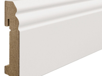 Altdeutsches Profil 18x90mm 2,4m MDF weiß foliert Altdeutsches Profil 18x90mm 2,4m MDF weiß foliert