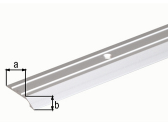 Ausgleichsprofil, gebohrt, Alu silber elox., LxBxHxS 900x39x8x2,0mm Ausgleichsprofil, gebohrt, Alu silber elox., LxBxHxS 900x39x8x2,0mm