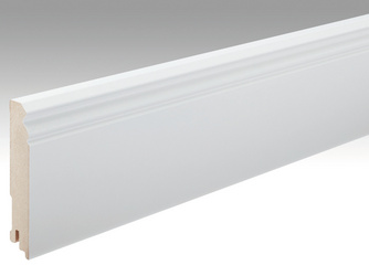 Dekorfolien-ummantelte Hamburger Profile Fußleiste 18 / 100mm 2380x100x18mm 2222 Weiß DF (streichfähig) Dekorfolien-ummantelte Hamburger Profile Fußleiste 18 / 100mm 2380x100x18mm 2222 Weiß DF (streichfähig)