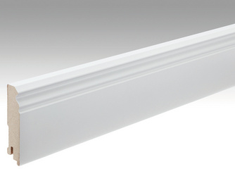 Dekorfolien-ummantelte Hamburger Profile Fußleiste 18 / 80mm 2380x80x18mm 2222 Weiß DF (streichfähig) Dekorfolien-ummantelte Hamburger Profile Fußleiste 18 / 80mm 2380x80x18mm 2222 Weiß DF (streichfähig)