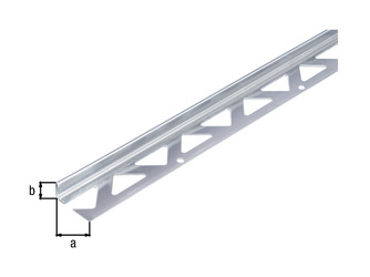 Fliesen-Abschlussprofil, Edelstahl, LxBxH 2500x23,5x10mm Fliesen-Abschlussprofil, Edelstahl, LxBxH 2500x23,5x10mm