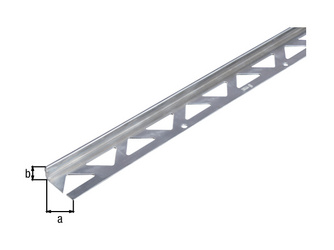 Fliesen-Abschlussprofil, Edelstahl, LxBxH 2500x23,5x8mm Fliesen-Abschlussprofil, Edelstahl, LxBxH 2500x23,5x8mm