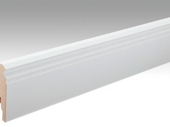 Folien-ummantelte Profile Fußleiste Profil 11 PK 2380x80x18mm 324 Uni weiß glänzend DF Folien-ummantelte Profile Fußleiste Profil 11 PK 2380x80x18mm 324 Uni weiß glänzend DF