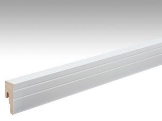Folien-ummantelte Profile Fußleiste Profil 18 PK 2380x50x18mm 324 Uni weiß glänzend DF Folien-ummantelte Profile Fußleiste Profil 18 PK 2380x50x18mm 324 Uni weiß glänzend DF