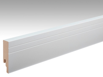 Folien-ummantelte Profile Fußleiste Profil 19 PK 2380x80x18mm 324 Uni weiß glänzend DF Folien-ummantelte Profile Fußleiste Profil 19 PK 2380x80x18mm 324 Uni weiß glänzend DF