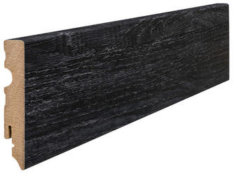 Stecksockelleiste 15x80mm 2,2m Cube MDF Eiche Contura schwarz Stecksockelleiste 15x80mm 2,2m Cube MDF Eiche Contura schwarz