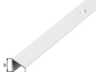 Treppenkanten-Schutzprofil Alu silber eloxiert BxHxS 21x21x1,8mm Treppenkanten-Schutzprofil Alu silber eloxiert BxHxS 21x21x1,8mm