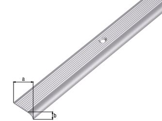 Treppenkanten-Schutzprofil Alu silber eloxiert BxHxS 23x5,0x2,0mm Treppenkanten-Schutzprofil Alu silber eloxiert BxHxS 23x5,0x2,0mm