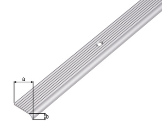 Treppenkanten-Schutzprofil, Alu silber elox., LxBxHxS 2000x23x6x1,8mm Treppenkanten-Schutzprofil, Alu silber elox., LxBxHxS 2000x23x6x1,8mm
