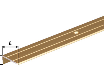 Treppenkanten-Schutzprofil, gebohrt, Alu gold elox., LxBxHxS 1000x24,5x10x1,5mm Treppenkanten-Schutzprofil, gebohrt, Alu gold elox., LxBxHxS 1000x24,5x10x1,5mm