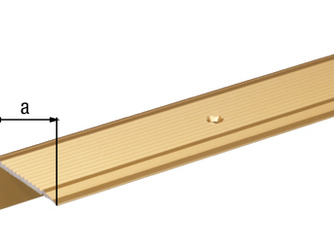 Treppenkanten-Schutzprofil, gebohrt, Alu gold elox., LxBxHxS 1000x43x23x1,8mm Treppenkanten-Schutzprofil, gebohrt, Alu gold elox., LxBxHxS 1000x43x23x1,8mm