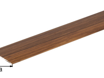 Übergangsprofil, selbstkl., Alu Nussbaum, LxBxS 900x38x1,0mm Übergangsprofil, selbstkl., Alu Nussbaum, LxBxS 900x38x1,0mm