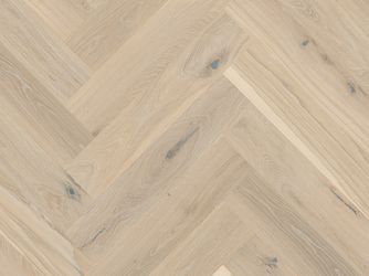 Parkett Eiche Pale White Vivo Fischgrät A-Stab lackiert ultramatt