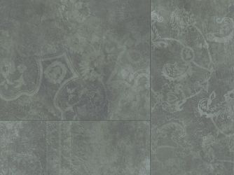 Klick-Designboden HDF Beton Ornament dunkelgrau Fliese - Modular One