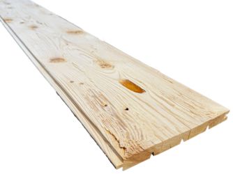 Paneel Fichte 1-seitig gehackt und gebürstet, unbehandelt, 2-seitig Nut und Feder