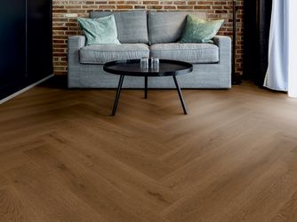 Parkett Eiche Langeoog Fischgrät Coffee lackiert ausgeglichen - Herringbone Collection