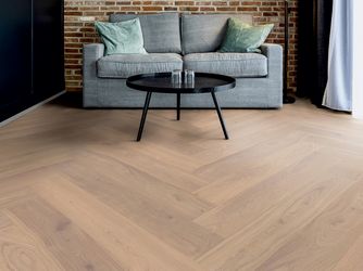 Parkett Eiche Rügen Fischgrät Sand natur-geölt ausgeglichen - Herringbone Collection