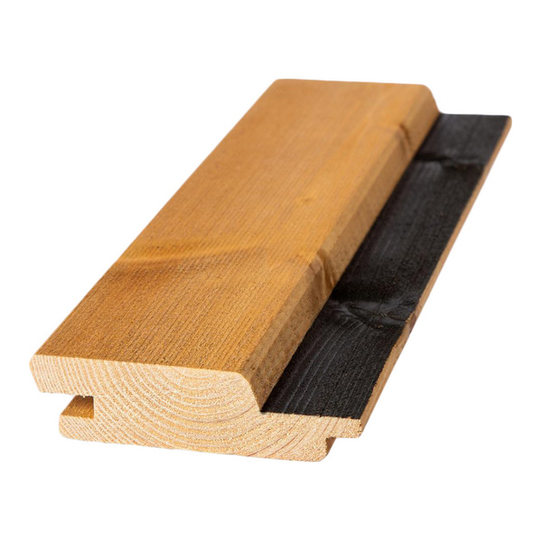 Blackline Fassadenprofil Nut & Feder nord. Fichte, mikrogeraute Oberfläche mit Holzöl Spezial Koralan® Nordic Lärche behandelt, schwarze Feder - 26 x 96 mm