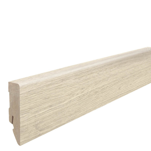 Stecksockelleiste 16x58mm 2,2m Disano Cube MDF Eiche Sheffield cremeweiß
