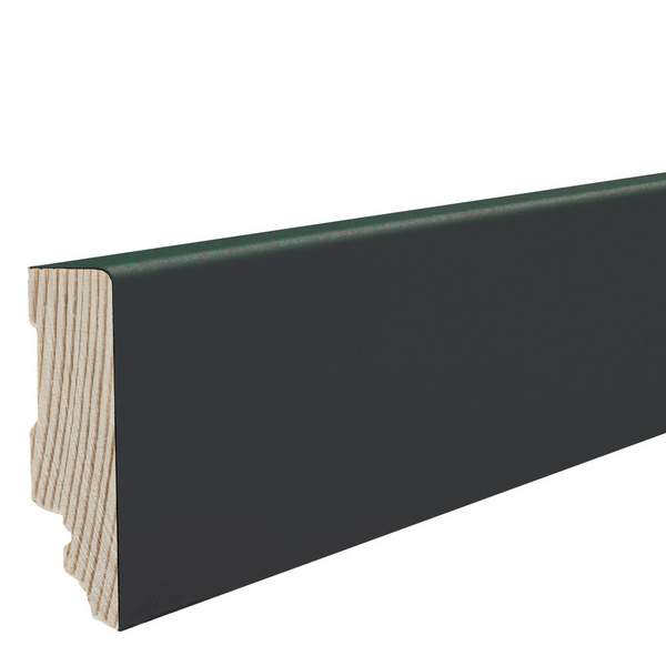Stecksockelleiste 16x58mm 2,2m Cube schwarz foliert strong matt