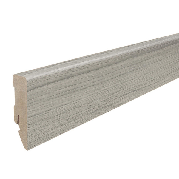 Stecksockelleiste 16x58mm 2,2m Cube MDF Chevron Eiche grau