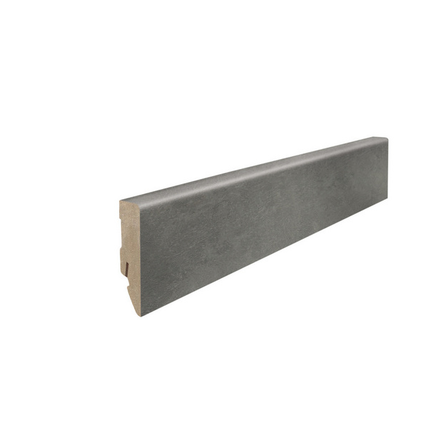 Stecksockelleiste 16x58mm 2,2m Cube MDF Fliese Beton dunkel Stein.
