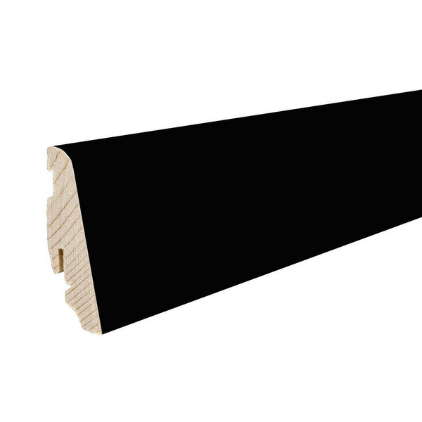 Stecksockelleiste 19x58mm 2,2m schwarz foliert strong matt