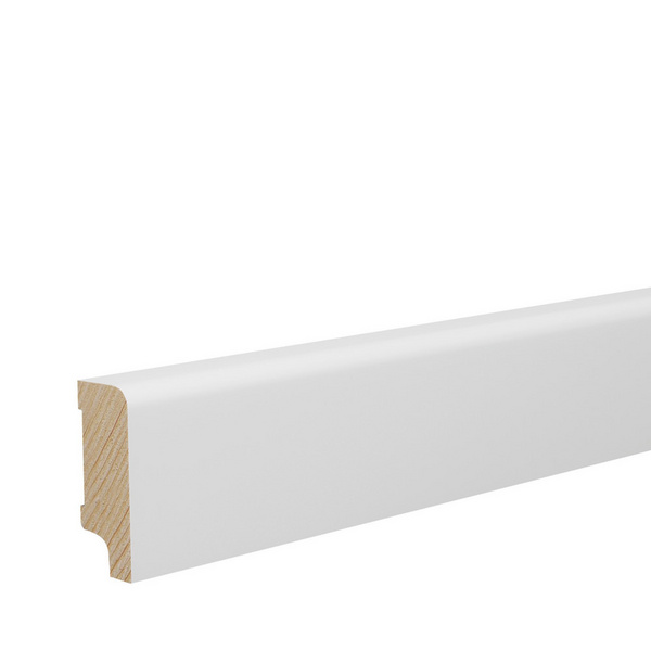 Sockelleiste 16x40mm 2,4m o.Fräsung weiß stark foliert RAL9016 Nässeschutz
