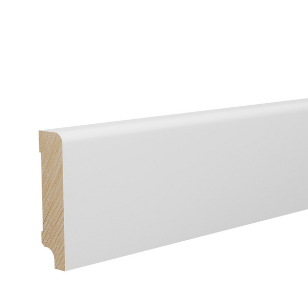 Sockelleiste 16x60mm 2,4m o.Fräsung weiß stark foliert RAL9016 Nässeschutz