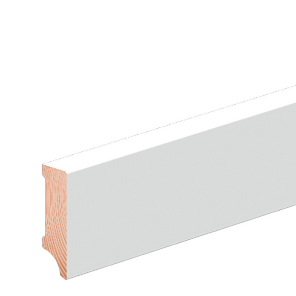 Sockelleiste 12x40mm 2,4m o.Fräsung weiß stark foliert RAL9016