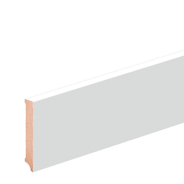 Sockelleiste 12x80mm 2,4m o.Fräsung weiß stark foliert RAL9016