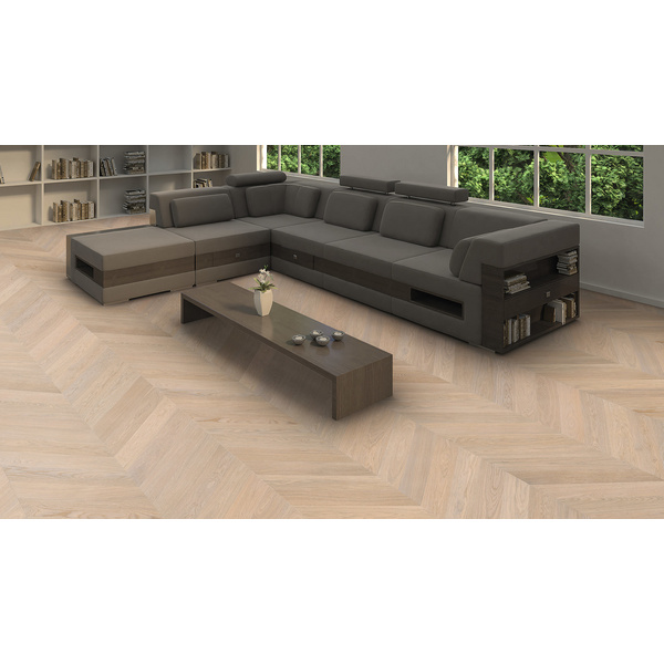 Parkett Eiche Fischgrät weiß natur-geölt Selectiv