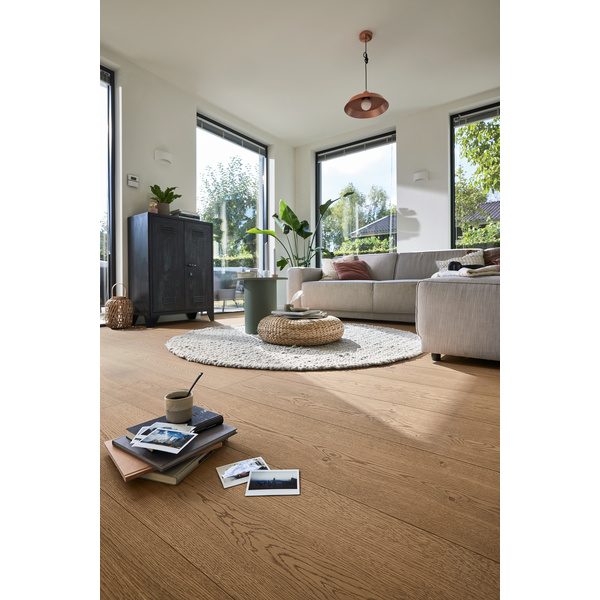 Lindura Furnierboden Eiche authentic lehmbraun Landhausdiele lackiert - HD 400