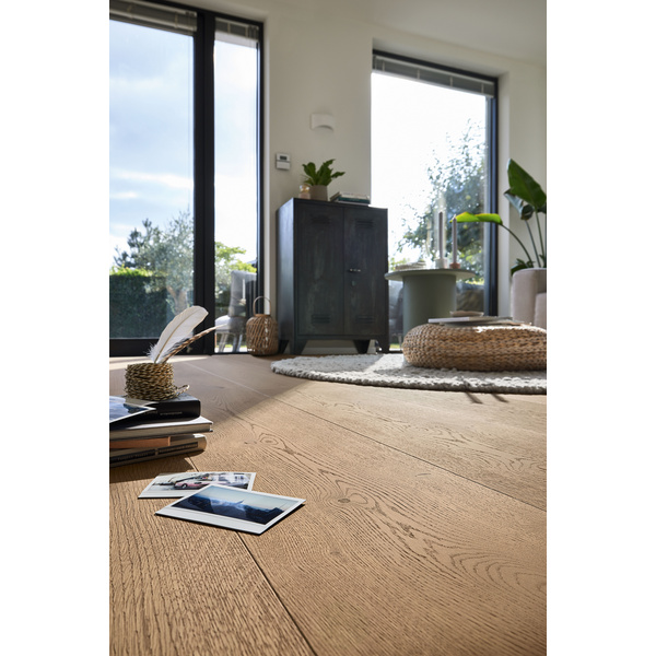 Lindura Furnierboden Eiche authentic lehmbraun Landhausdiele lackiert - HD 400