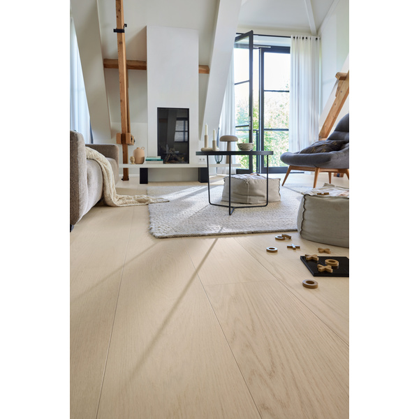 Lindura Furnierboden Eiche natur perlweiß Landhausdiele lackiert - HD 400