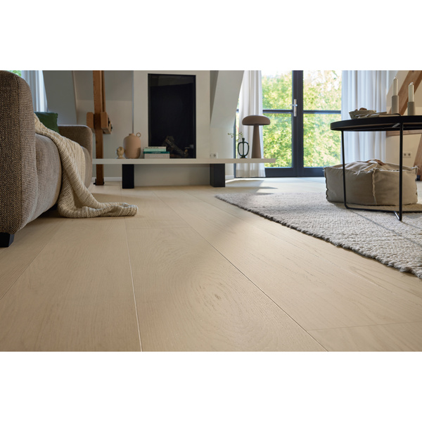 Lindura Furnierboden Eiche natur perlweiß Landhausdiele lackiert - HD 400