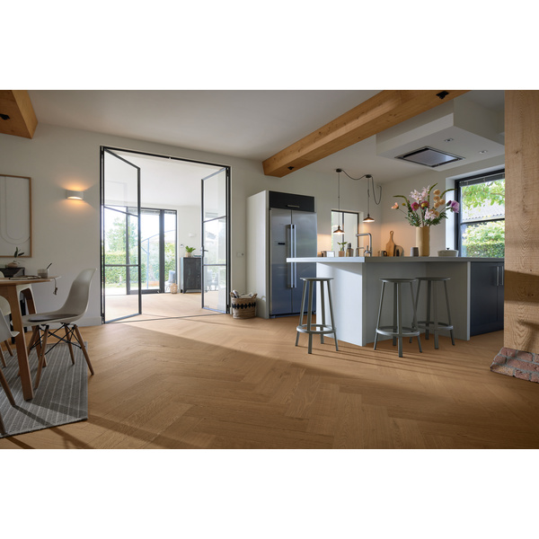 Lindura Furnierboden Eiche authentic lehmbraun Landhausdiele lackiert - HD 400