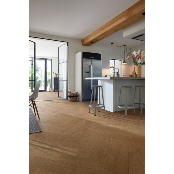 Lindura Furnierboden Eiche authentic lehmbraun Landhausdiele lackiert - HD 400