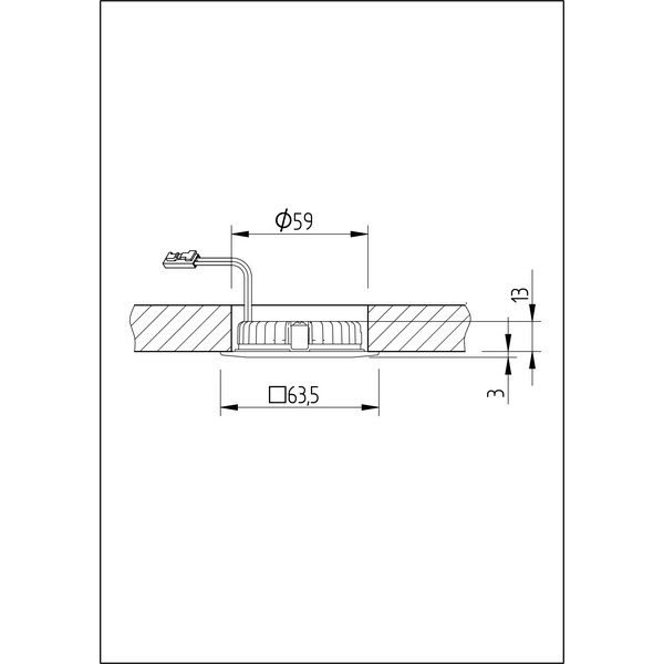 Niedervolt NV-LED-Downlight Shot-Quadro / 3,4 Watt 63,5x63,5mm 249 Titan