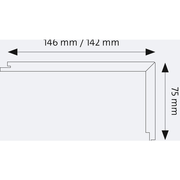 Stufenprofil 1E für Vinyl, 1x eingeschlagen 2190x142x75mm