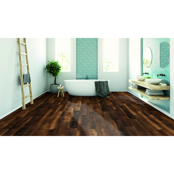 Musterstück Laminatboden Eiche bordeauxbraun Landhausdiele - Classic Line