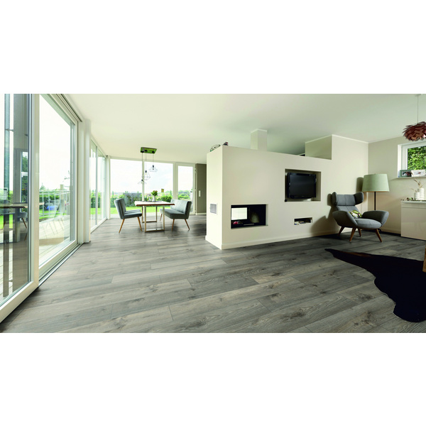 Musterstück Laminatboden Eiche schattengrau Landhausdiele - Classic Line