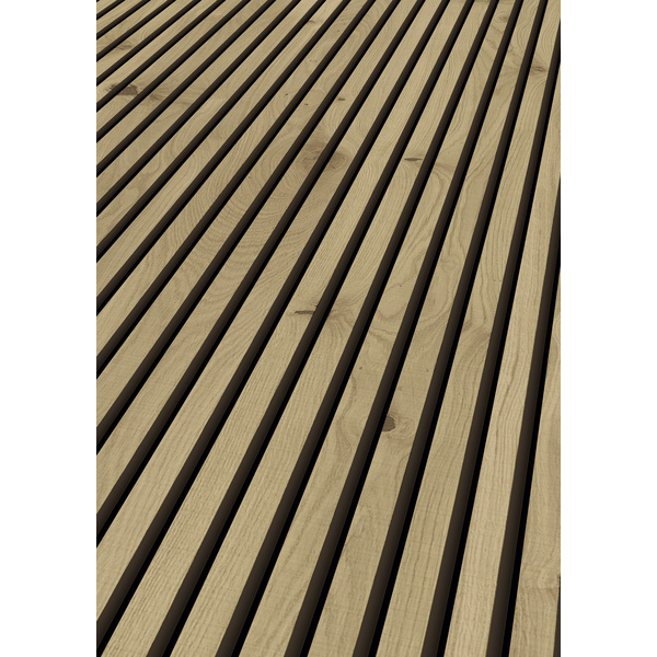 SilentDesign Akustikpaneele Eiche Salmo naturgeölt, sägerau 3000x520x21mm