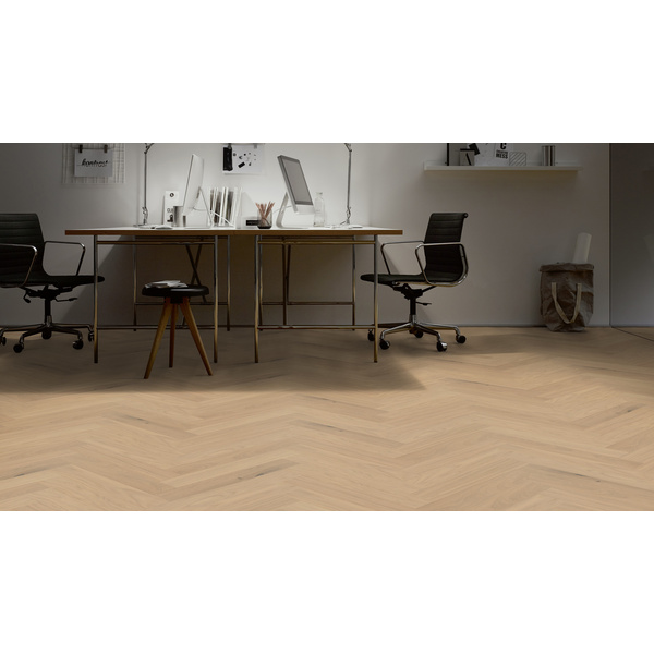Hywood Hybridboden Eiche Luberon Fischgrät natur-geölt lebhaft - Herringbone Collection